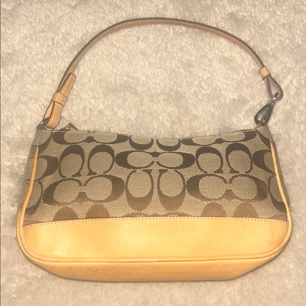 Coach Demi in Signature Canvas and Tan Leather